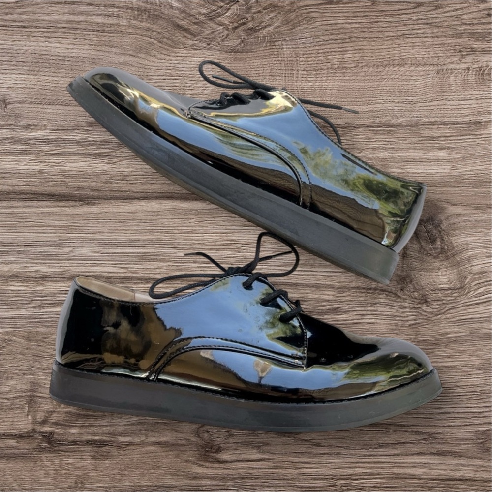 Nine West Black Patent Oxford Shoes Size 10